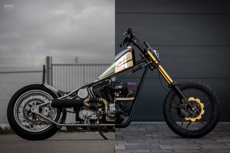 Performance chopper with West Coast Choppers CFL frame and S&S Cycle motor, by MB Cycles