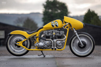 Twin-engine Triumph drag bike inspired by the Mooneyes Streamliner