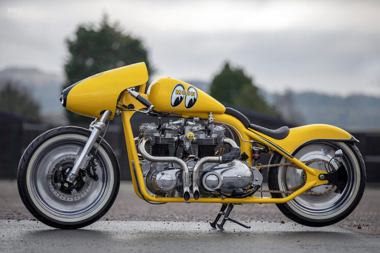 Twin-engine Triumph drag bike inspired by the Mooneyes Streamliner