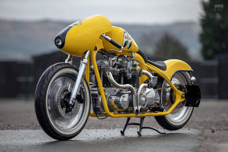 Twin-engine Triumph drag bike inspired by the Mooneyes Streamliner