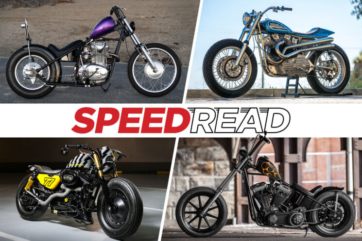 The latest Yamaha and Harley-Davidson choppers, bobbers, and customs