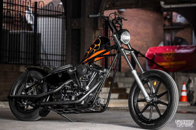 Harley Big Twin chopper with The Gasbox frame by Death Co. Choppers